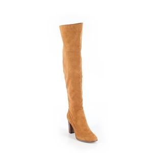 Faux suede knee high boots